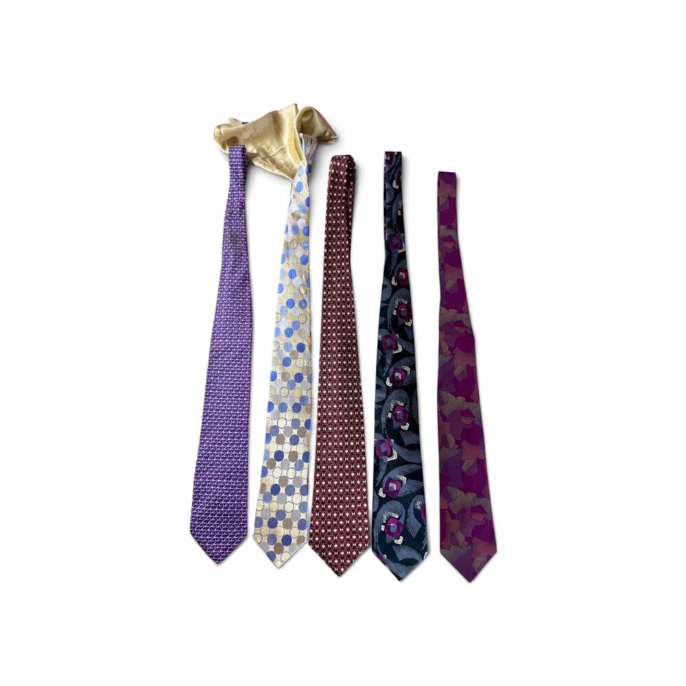 Men’s Necktie Lot 5 Joseph Abboud Alfani Harve Benard Palatina Silk